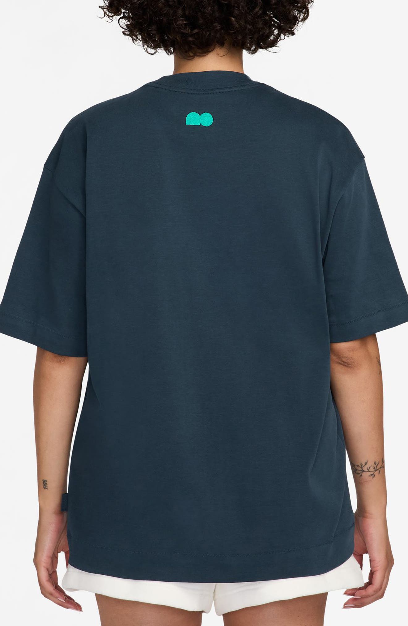 Oversize Luxe Swoosh Applique Cotton T-Shirt - image 4