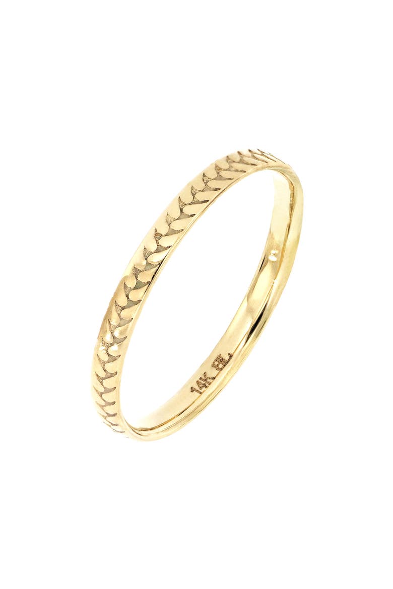 14K Gold Getty Ridge Band Ring (Nordstrom Exclusive), Main, color, YELLOW GOLD