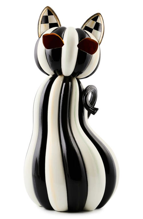 Mackenzie-childs Mackenzie Childs Courtly Stripe Illuminated Cat In Black