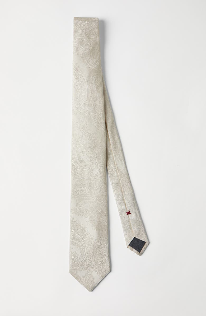 Brunello Cucinelli Silk necktie, Alternate, color, Panama