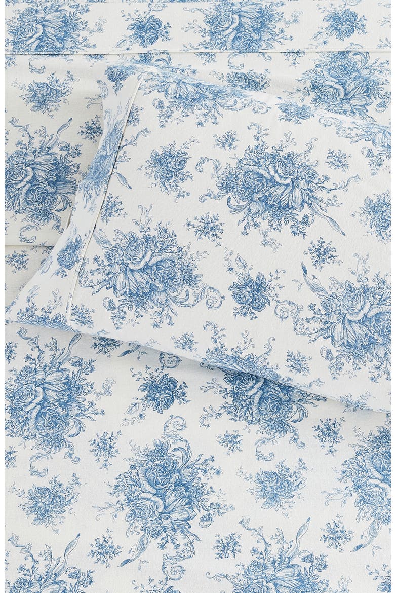 Petit Toile Flannel Sheet Set, Alternate, color, LIGHT BLUE