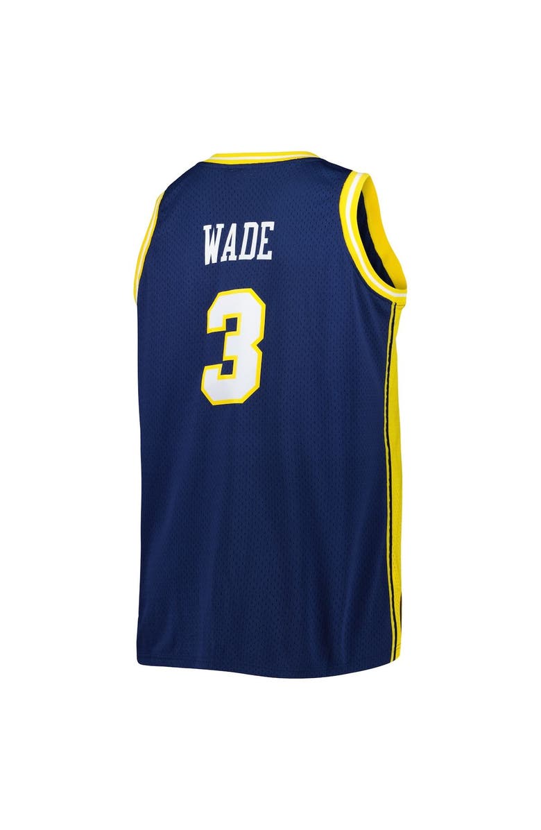 Mitchell & Ness Men's 2002/03 Mitchell & Ness Dwyane Wade Navy Marquette Golden Eagles Big & Tall Swingman Jersey, Alternate, color,