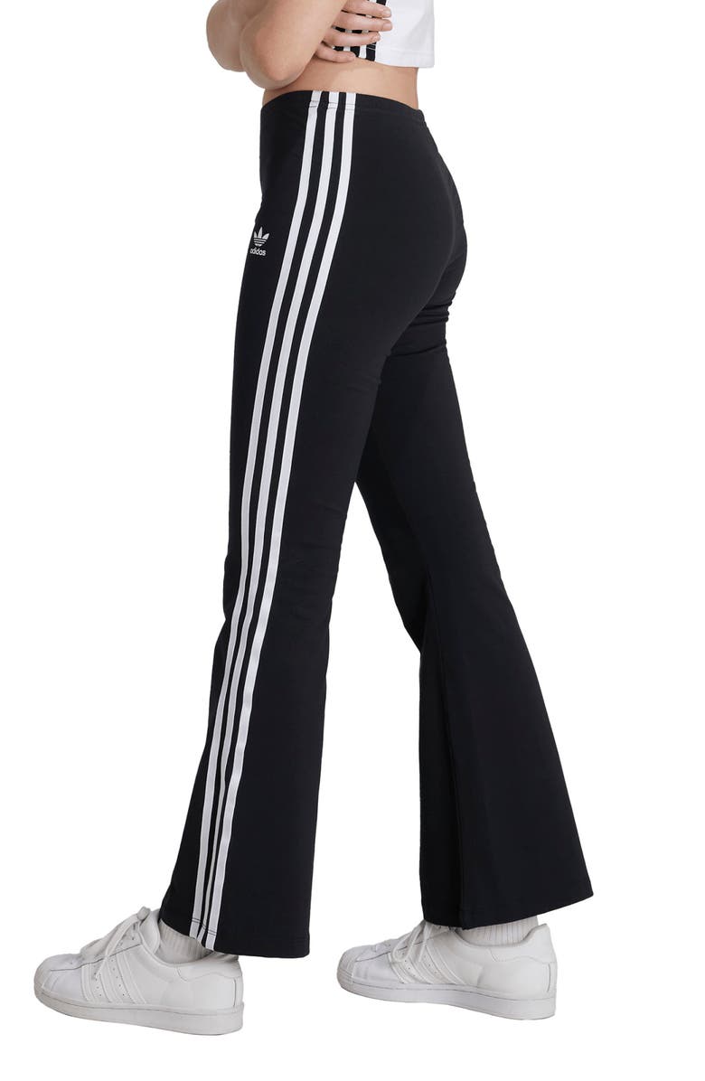adidas Kids' 3-Stripes Flare Leggings, Alternate, color, 