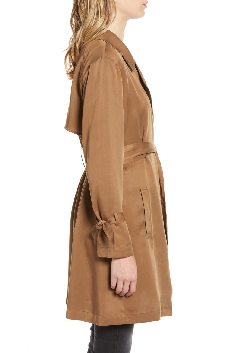 BB Dakota Pardon My Trench Belted Lyocell Trench Coat, Alternate, color, BRITISH TAN