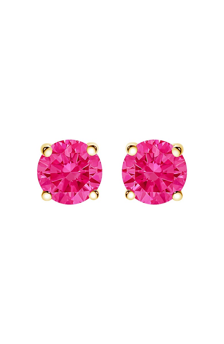Haus of Brilliance 14K Yellow Gold 1.0 Cttw Pink Lab Grown Diamond Solitaire Stud Earrings, Alternate, color, Pink Diamond | Yellow