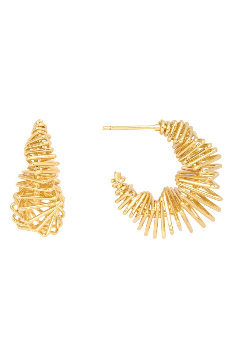SAACHI Geometric Triangle Hoop Earrings, Alternate, color, Gold