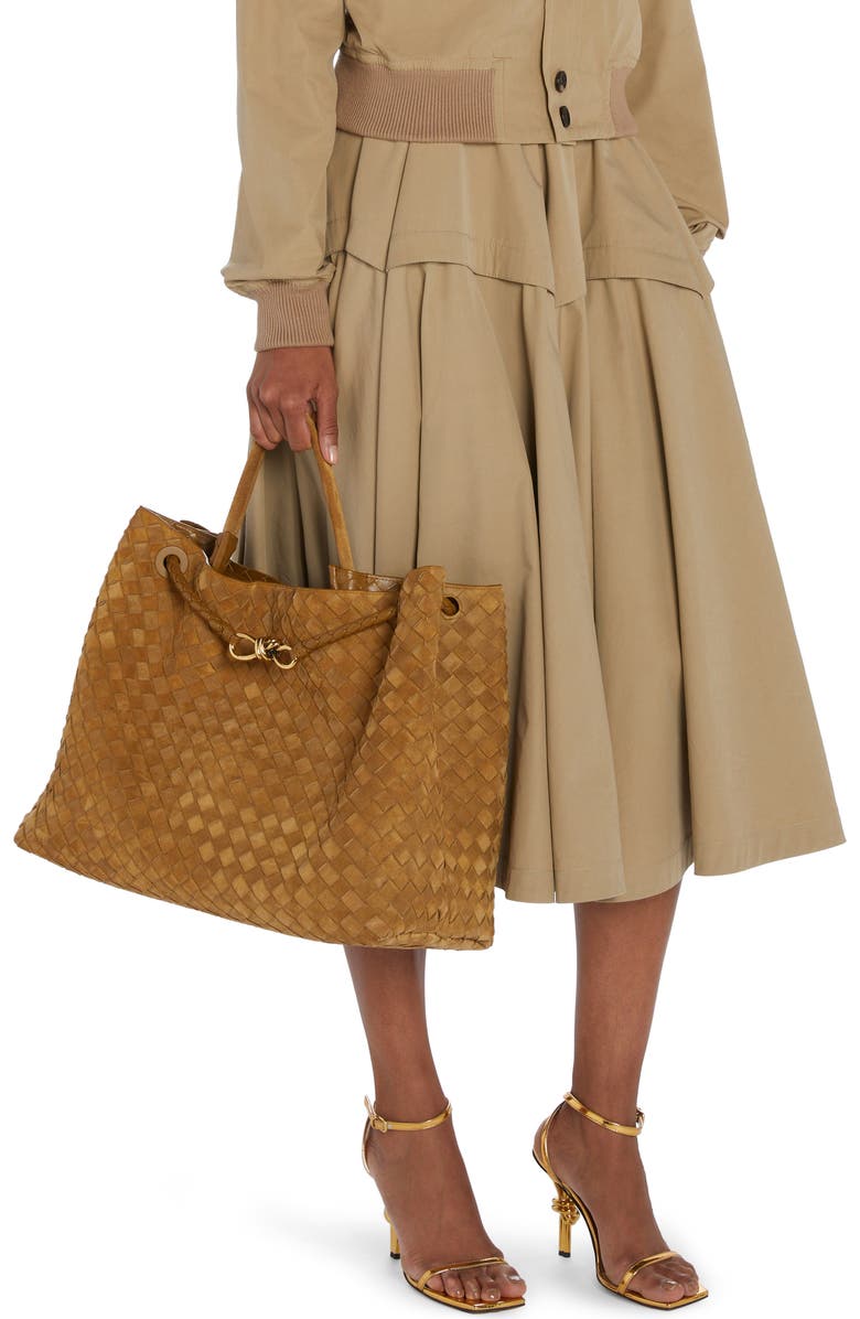 Bottega Veneta Large Andiamo Intrecciato Suede Tote, Alternate, color,