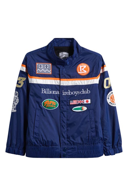 Billionaire Boys Club Kids' Nova 03 Graphic Zip-up Racing Jacket In Blue