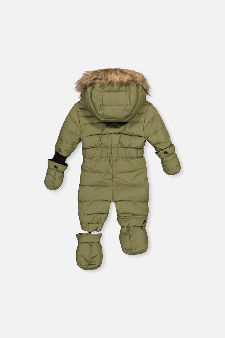 Waterproof Fleece-Lined One Piece Snowsuit, Alternate, color, Olive Green