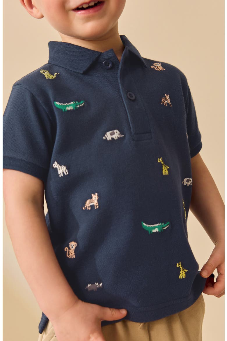 Kids' Safari Polo & Shorts Set, Alternate, color, BLUE