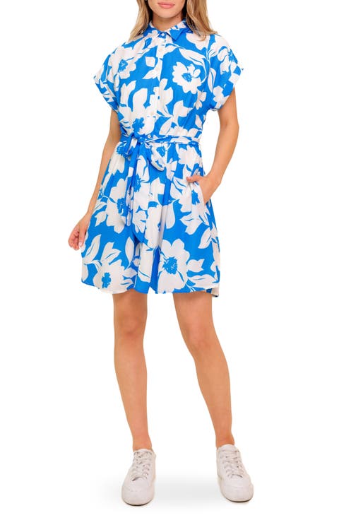 Tie Waist Button-Up Minidress