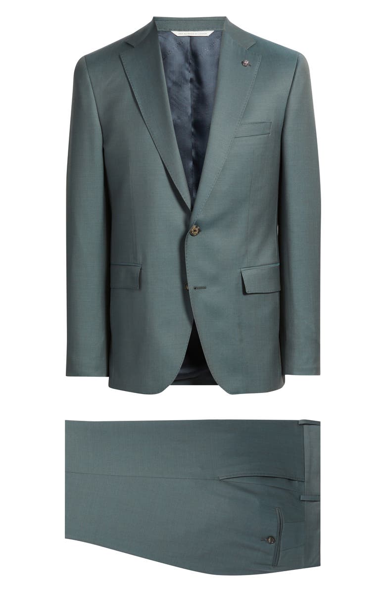Jack Victor Esprit Solid Wool Suit, Main, color, Dark Teal