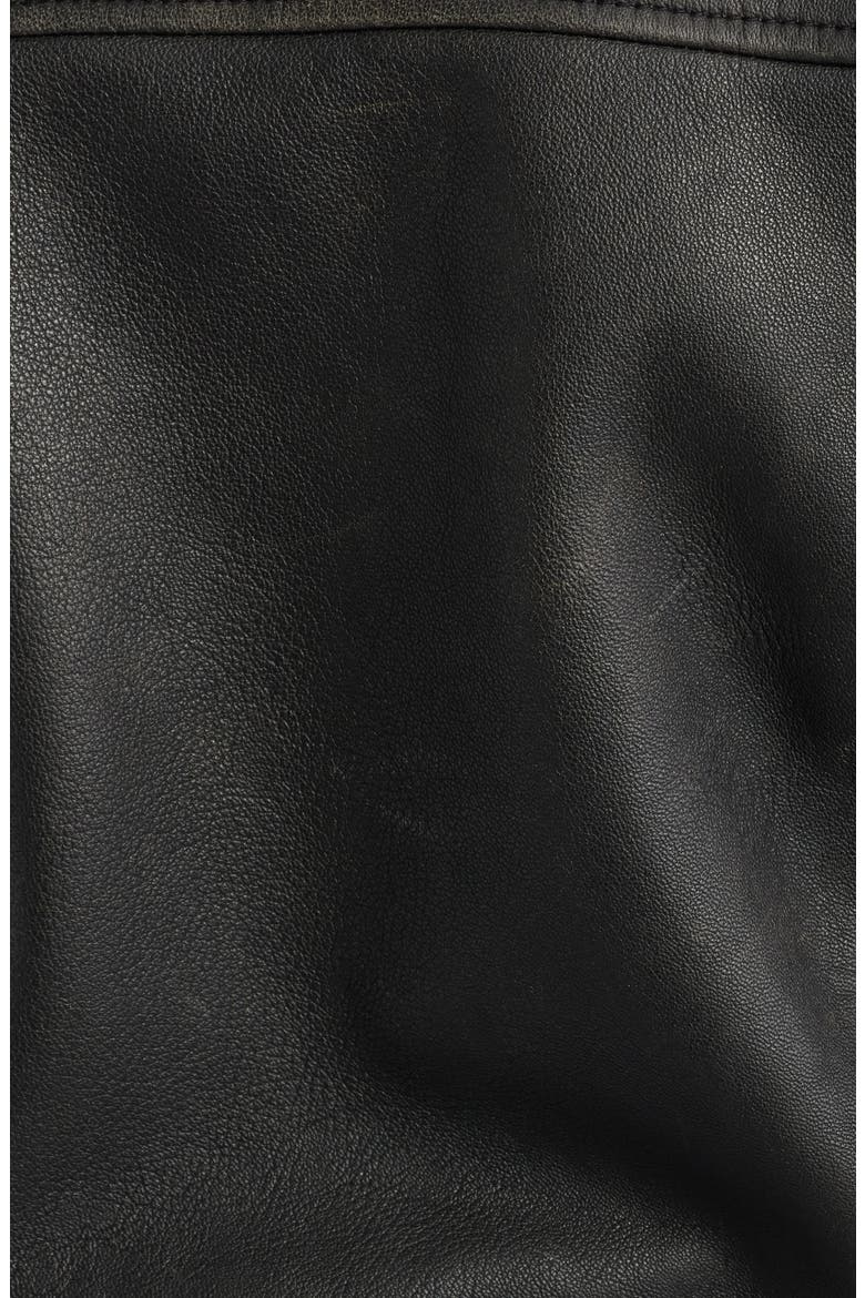 Leather Moto Jacket, Alternate, color, BLACK
