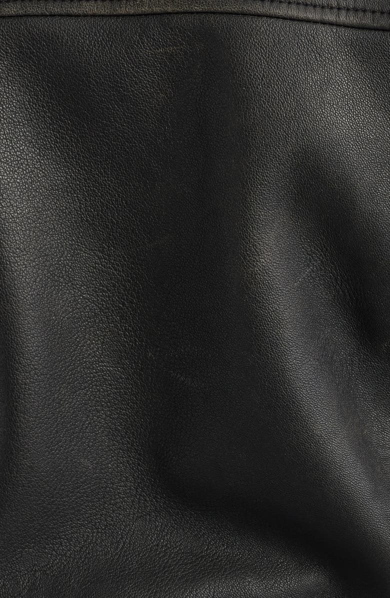 Frye Leather Moto Jacket, Alternate, color, Black