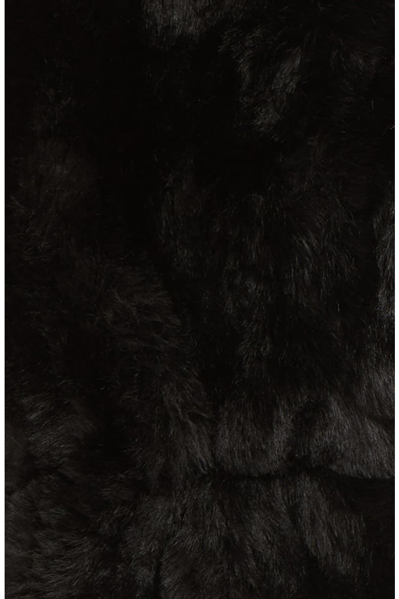 Faux Fur Fingerless Mittens, Alternate, color, BLACK