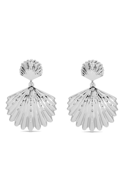 Ettika Sun Drenched Shell Drop Earrings In Silver