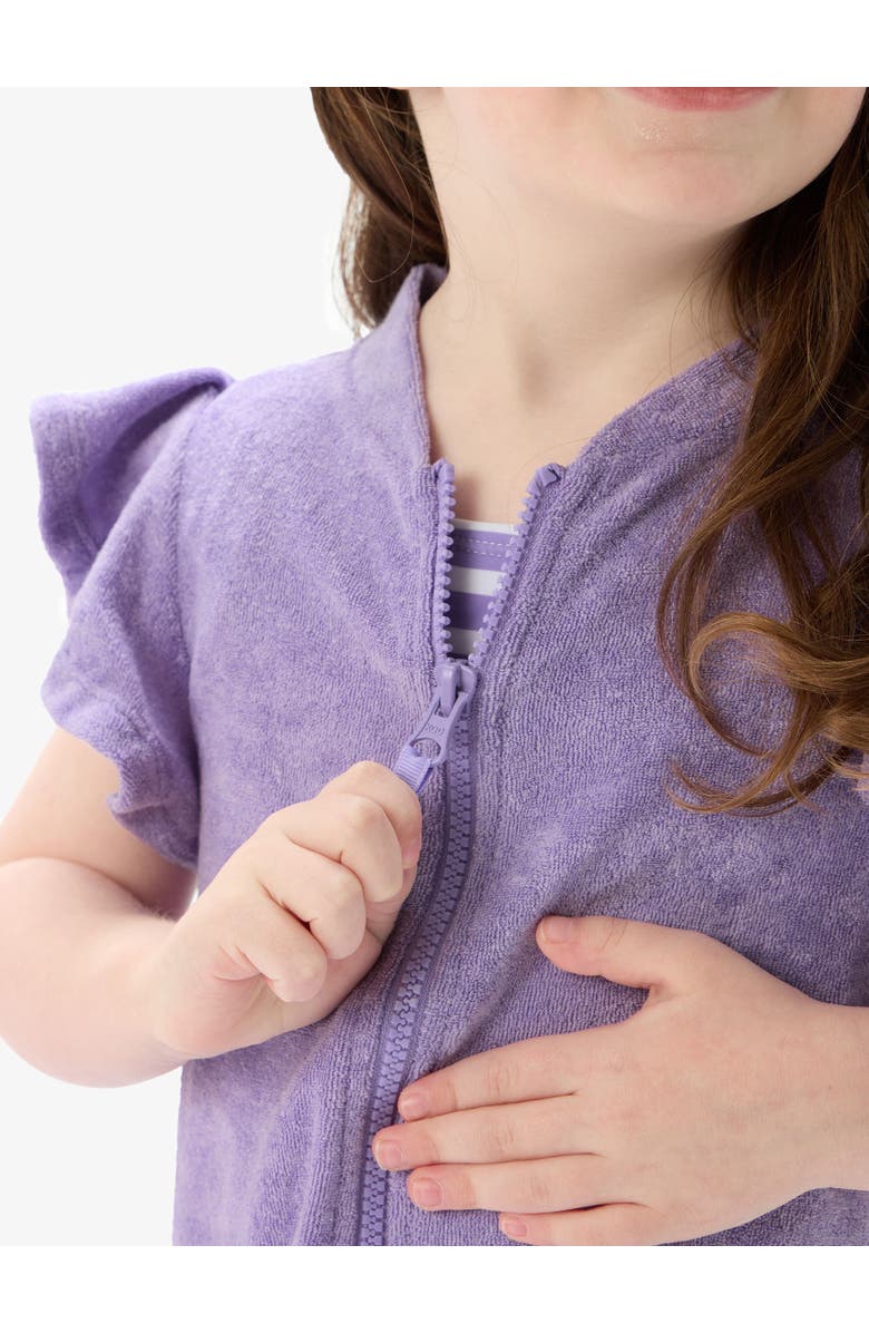 RuffleButts Terry Butterfly Sleeve Full Zip Cover-Up, Alternate, color, Wisteria Purple