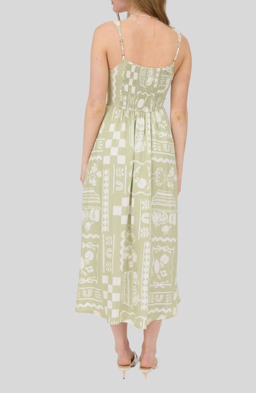 BLU PEPPER BLU PEPPER MIXED PRINT MIDI SUNDRESS