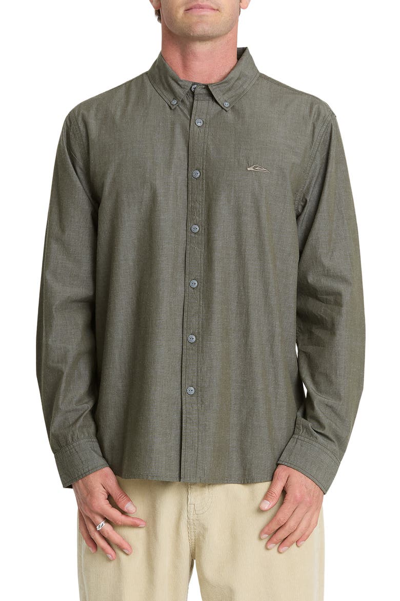 Shore Break Classic Long Sleeve Cotton Button-Down Shirt, Main, color, GRAPE LEAF