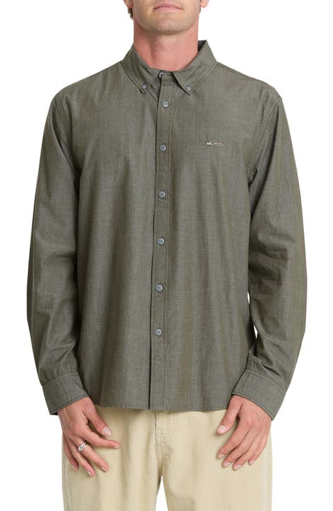 Shore Break Classic Long Sleeve Cotton Button-Down Shirt