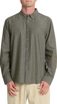 Quiksilver Shore Break Classic Long Sleeve Cotton Button-Down Shirt