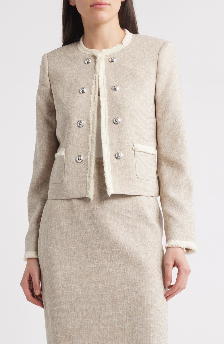 Tahari ASL Bouclé Crop Jacket, Main, color, 