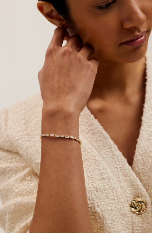 Ted Baker Isela Cubic Zirconia Baguette Bracelet In Gold Tone/clear Crystal
