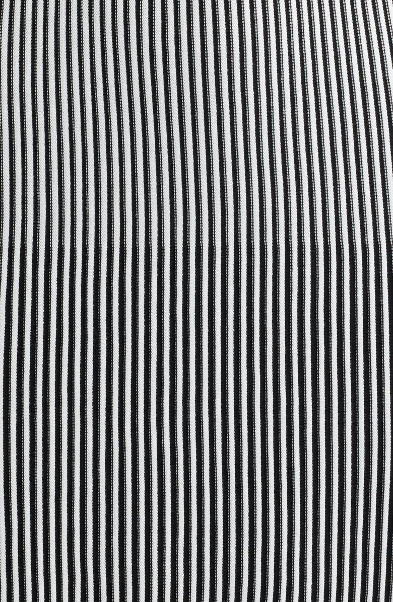 ZOE AND CLAIRE Collared Short Sleeve Ribbed Sweater Dress, Alternate, color, Black/ Ivory