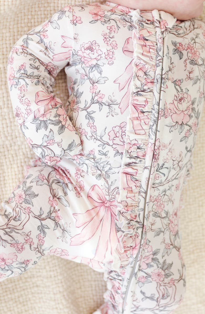 Posh Peanut Ruffle Footie, Alternate, color, Light/ Pastel Pink