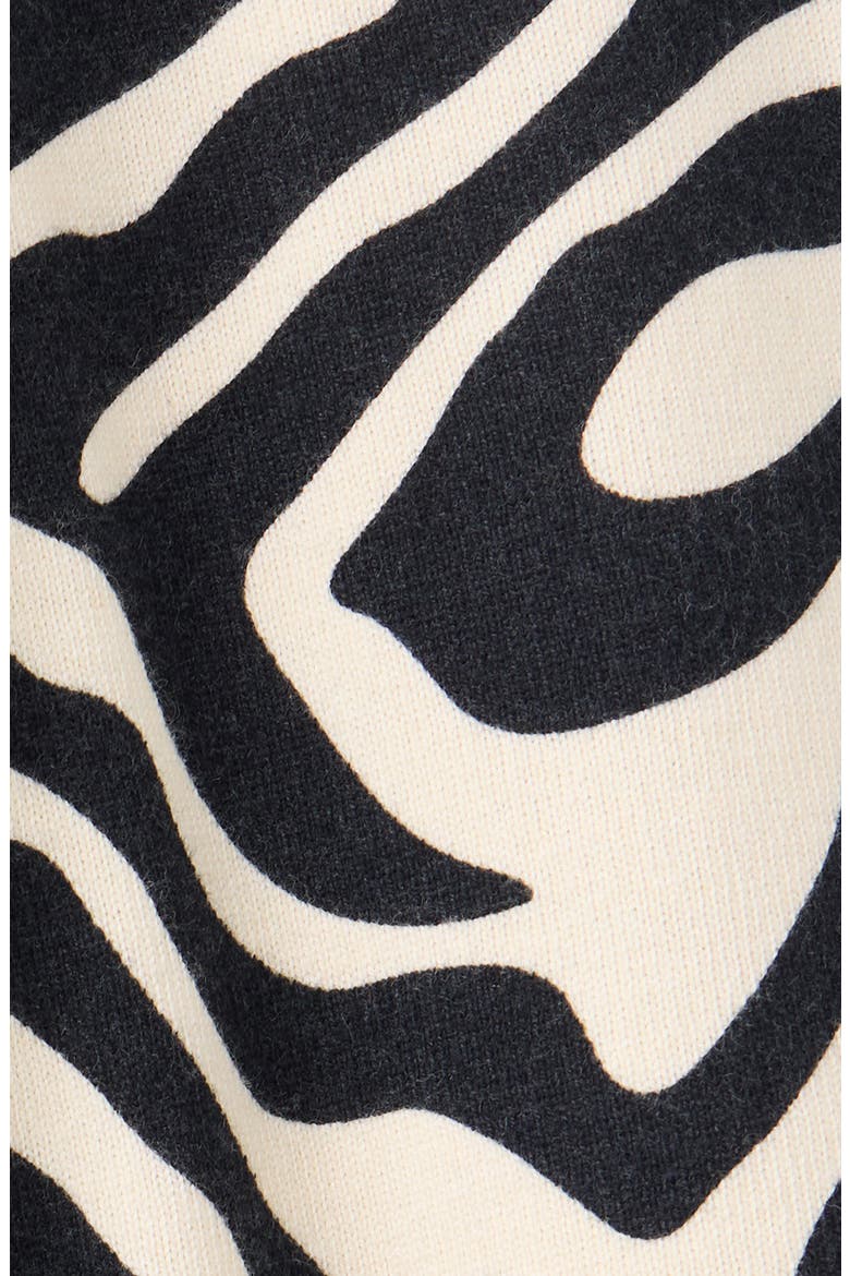 Zebra Crewneck Sweater, Main, color, BLACK