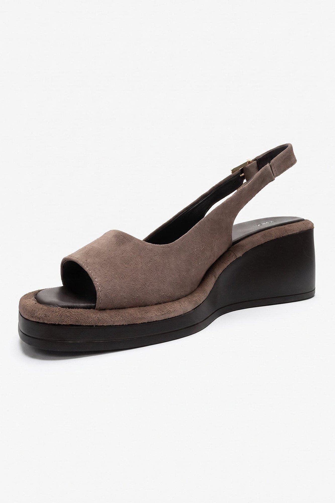 Orlena Leather Platform Wedge Sandal, Alternate, color, Mink Suede