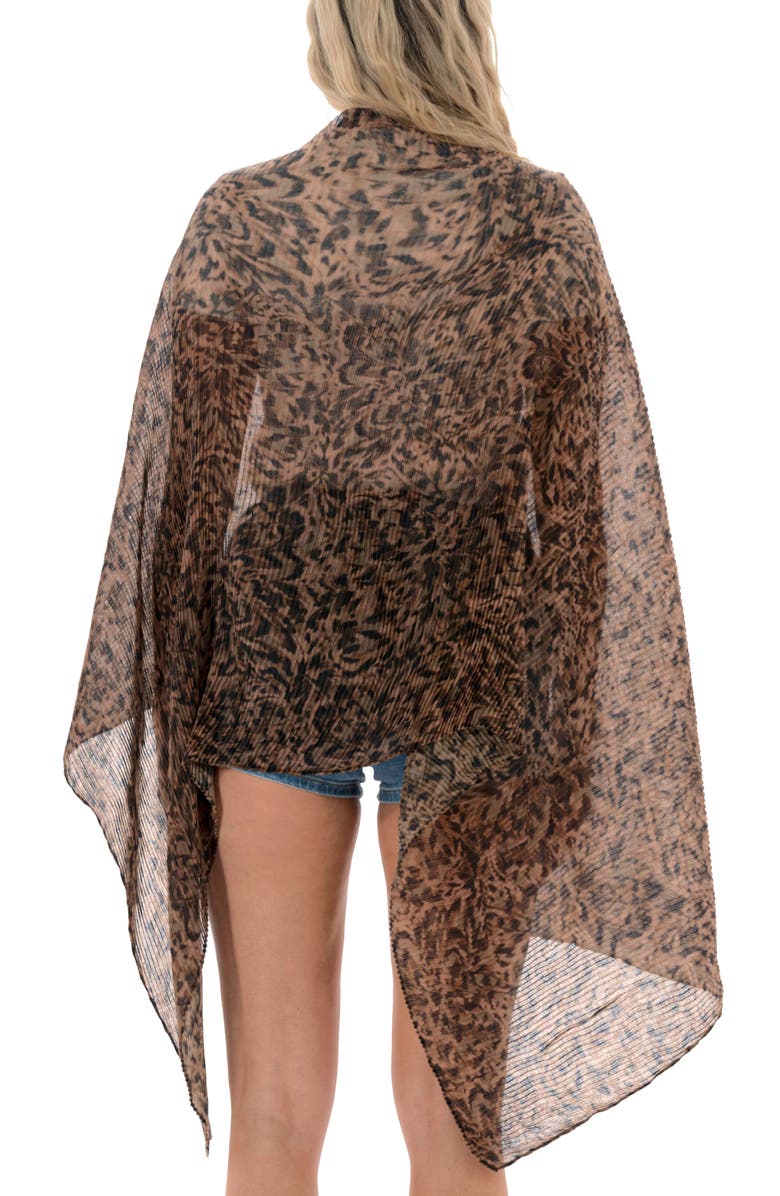 Nicole Miller Pleated Oblong Scarf, Alternate, color, Leopard