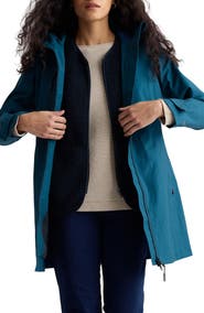 Seasalt Cornwall Coverack Waterproof Organic Cotton Blend Raincoat with Removable Hood (