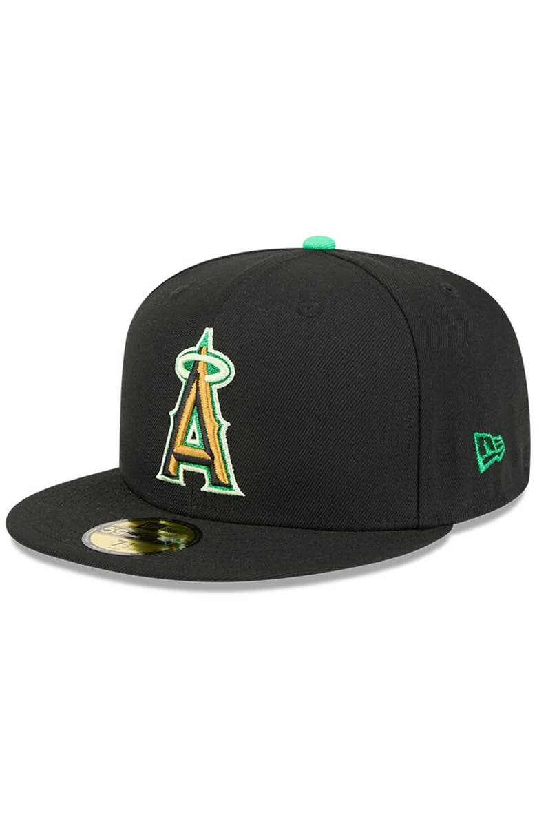 New Era Men's New Era Black Los Angeles Angels 2026 St. Patrick's Day 59FIFTY Fitted Hat, Alternate, color, Black