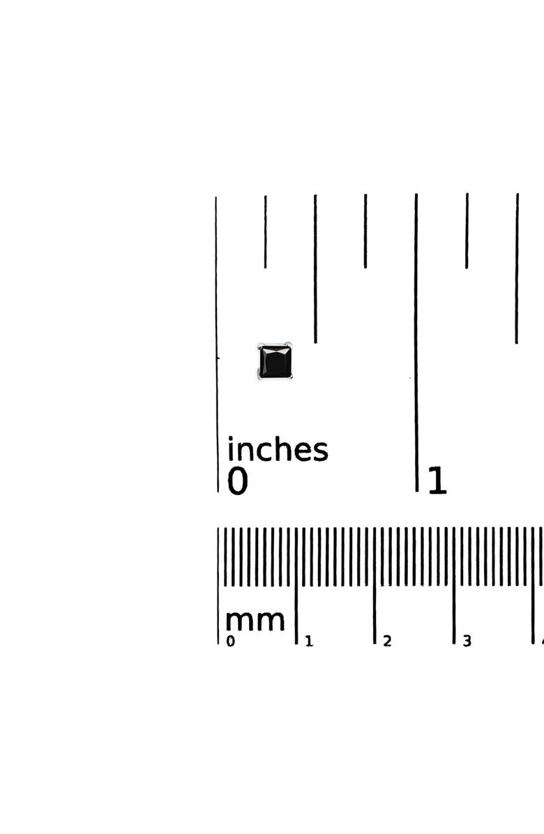 Haus of Brilliance 14K White Gold 5/8 Ct Princess Black Diamond Stud Earrings with Push Backs, Alternate, color, White