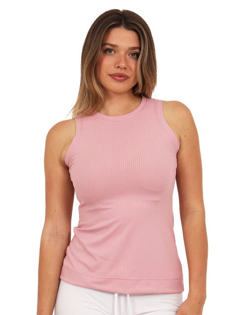 Womens Basic Ribbed Knit Round Neck Sleeveless Tank Top