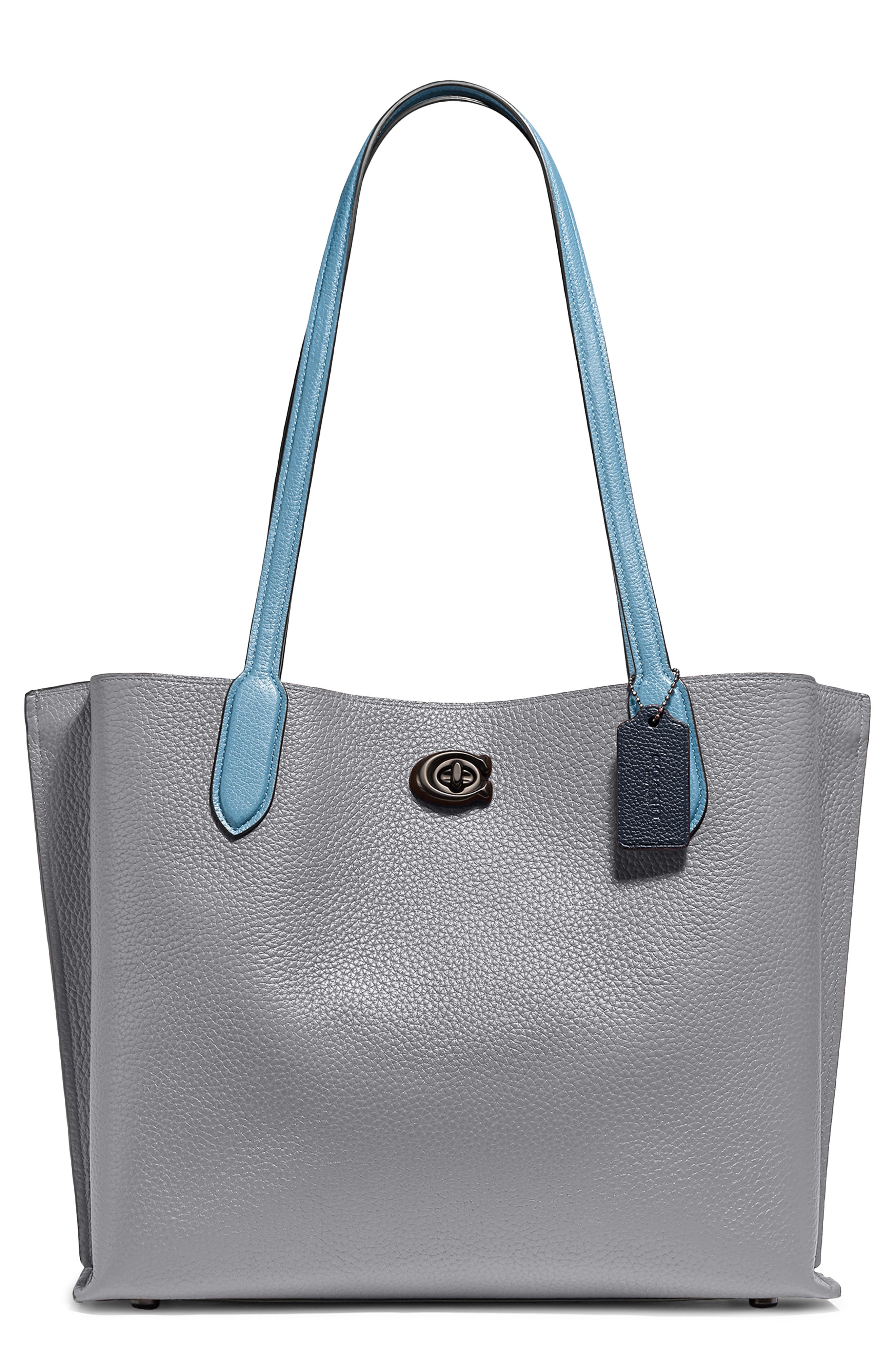 COACH Willow Colorblock Leather Tote, Main, color, 