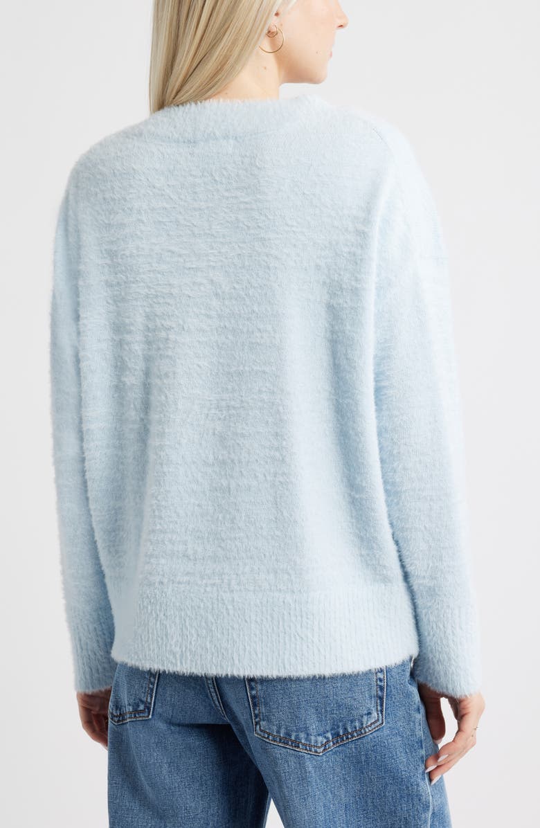 BP. Fuzzy V-Neck Sweater, Alternate, color, Blue Skyride