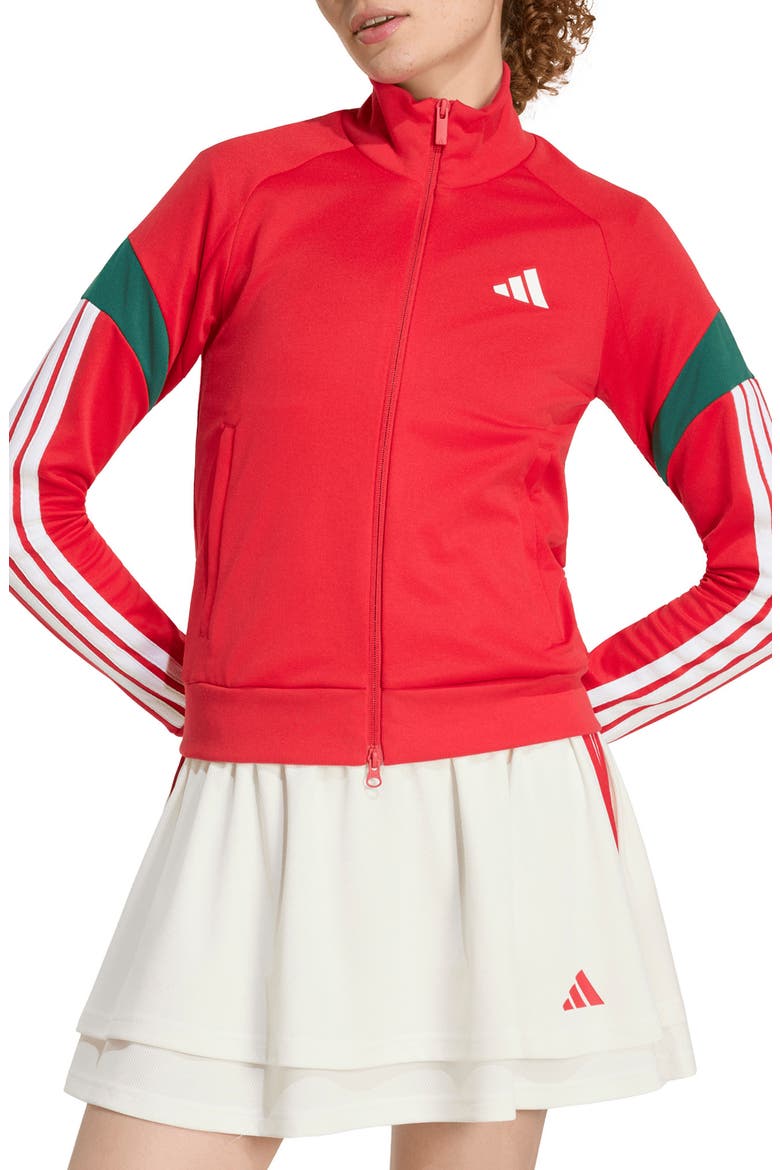 House of Tiro Nations Track Jacket, Main, color, SCARLET/ DARK GREEN/ WHITE