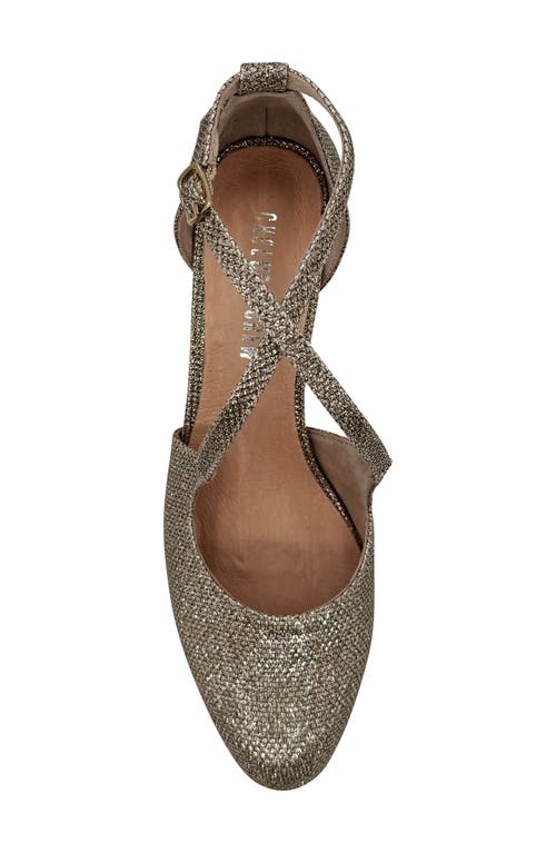 Chelsea Crew Oren Crossover Pump In Gold Glitter Pu