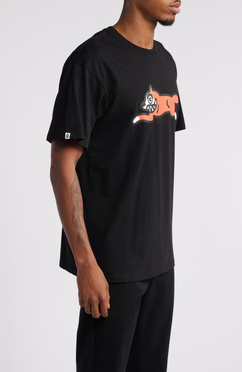 Icecream Running Dog Cotton Graphic T-shirt In Black