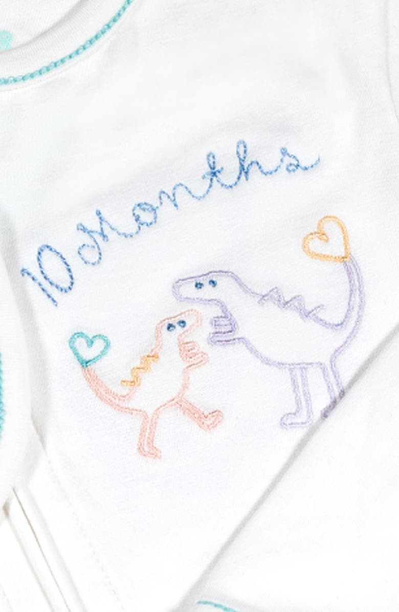 PIP PEA POP Personalized Embroidered Organic Cotton Romper, Alternate, color,
