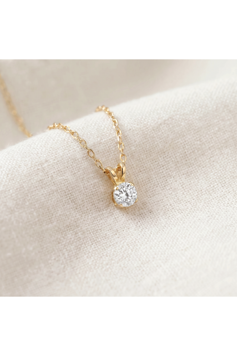1/2Ct Diamond Solitaire Pendant Necklace 14k Or Gold Lab Grown, Alternate, color, 14k Yellow Gold