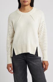 CITY BLUES Open Stitch Sleeve Sweater