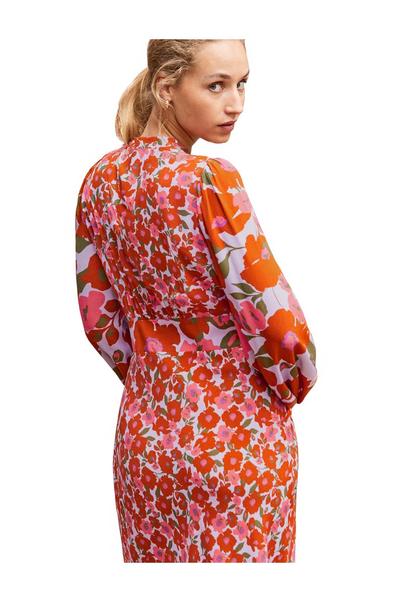 Ro&Zo Poppy Print Waist Detail Dress, Alternate, color, Lilac/Pink