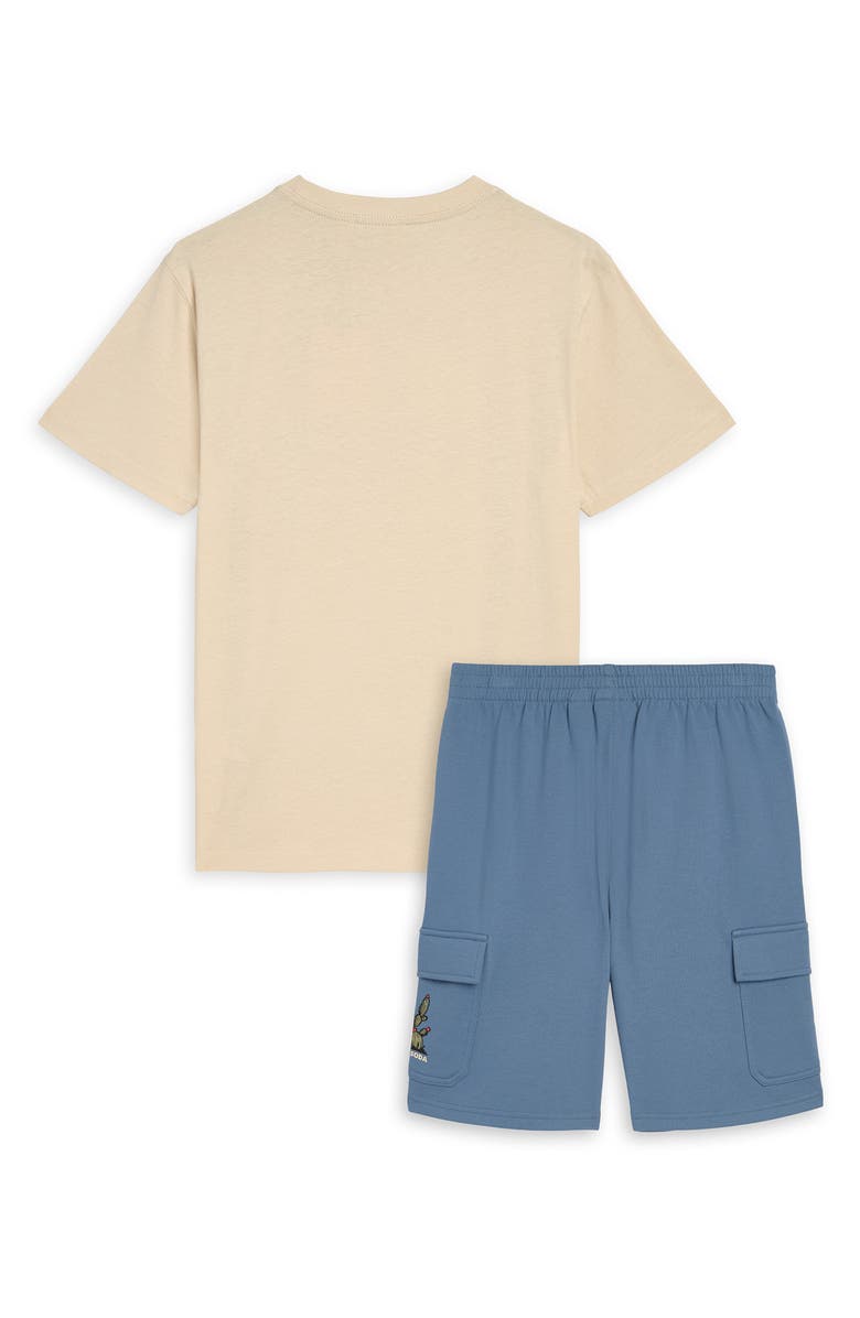 Scotch & Soda Kids' Graphic T-Shirt & Cargo Shorts Set, Alternate, color, Fog