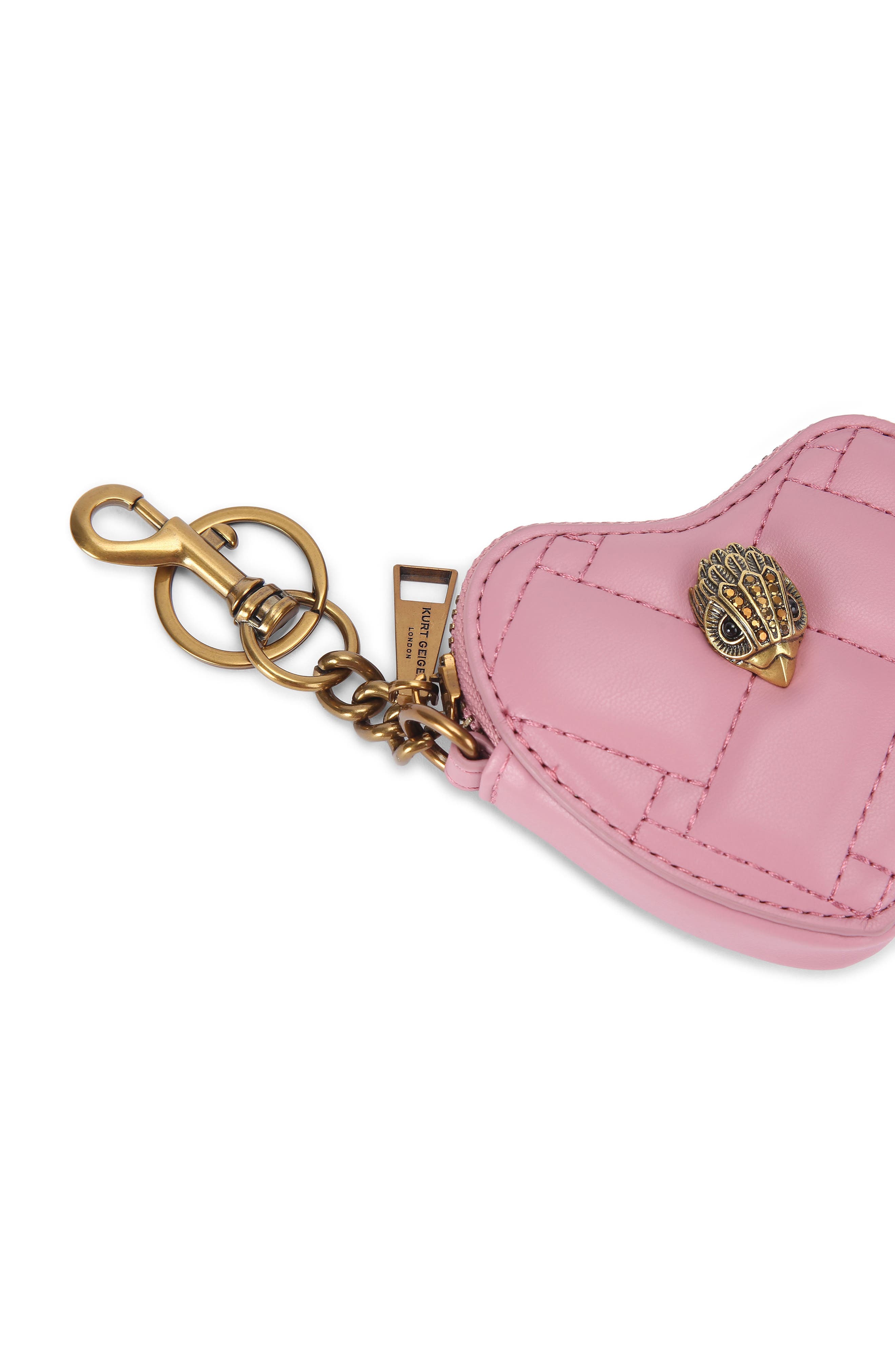Kurt Geiger London Kensington Heart Bag Charm, Alternate, color, Pink