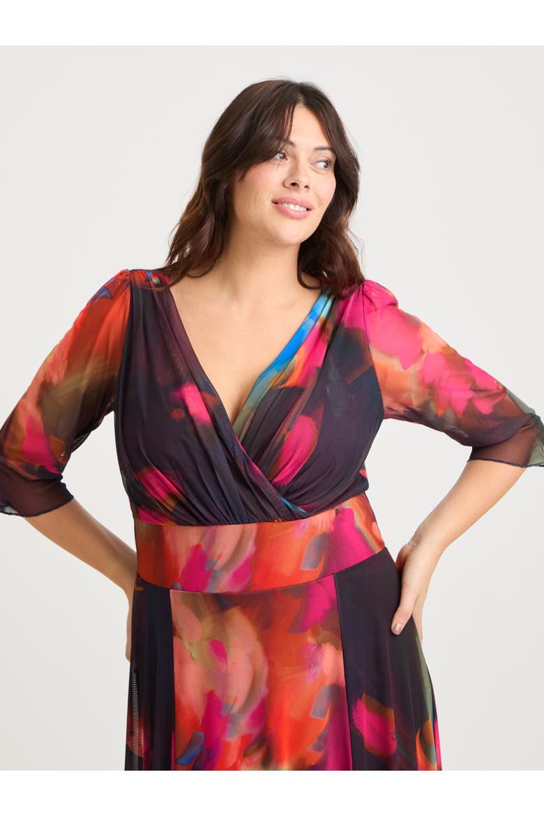 Verity Abstract Print Maxi Gown, Alternate, color, Orange Navy