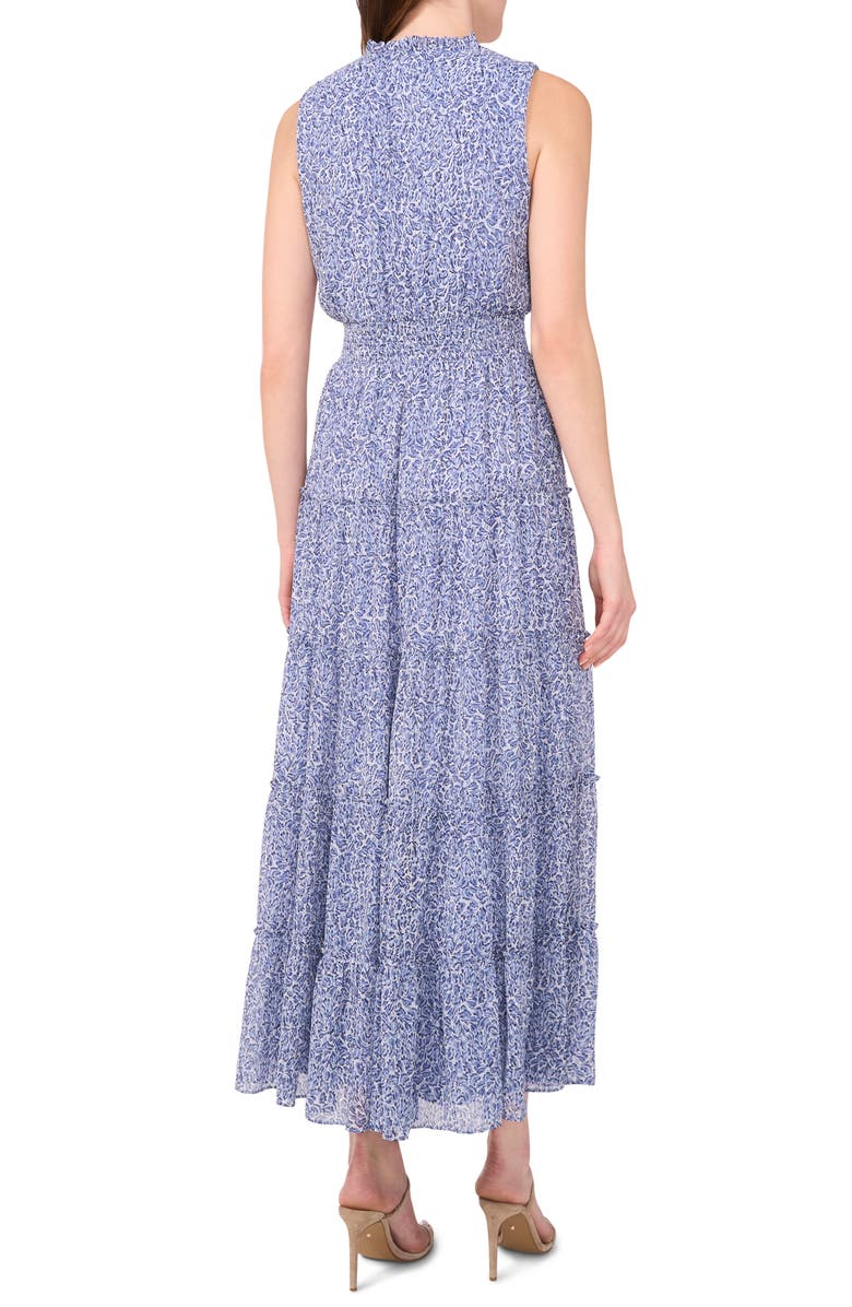 Halogen<sup>®</sup> Tie Neck Sleeveless Tiered Maxi Dress, Alternate, color,