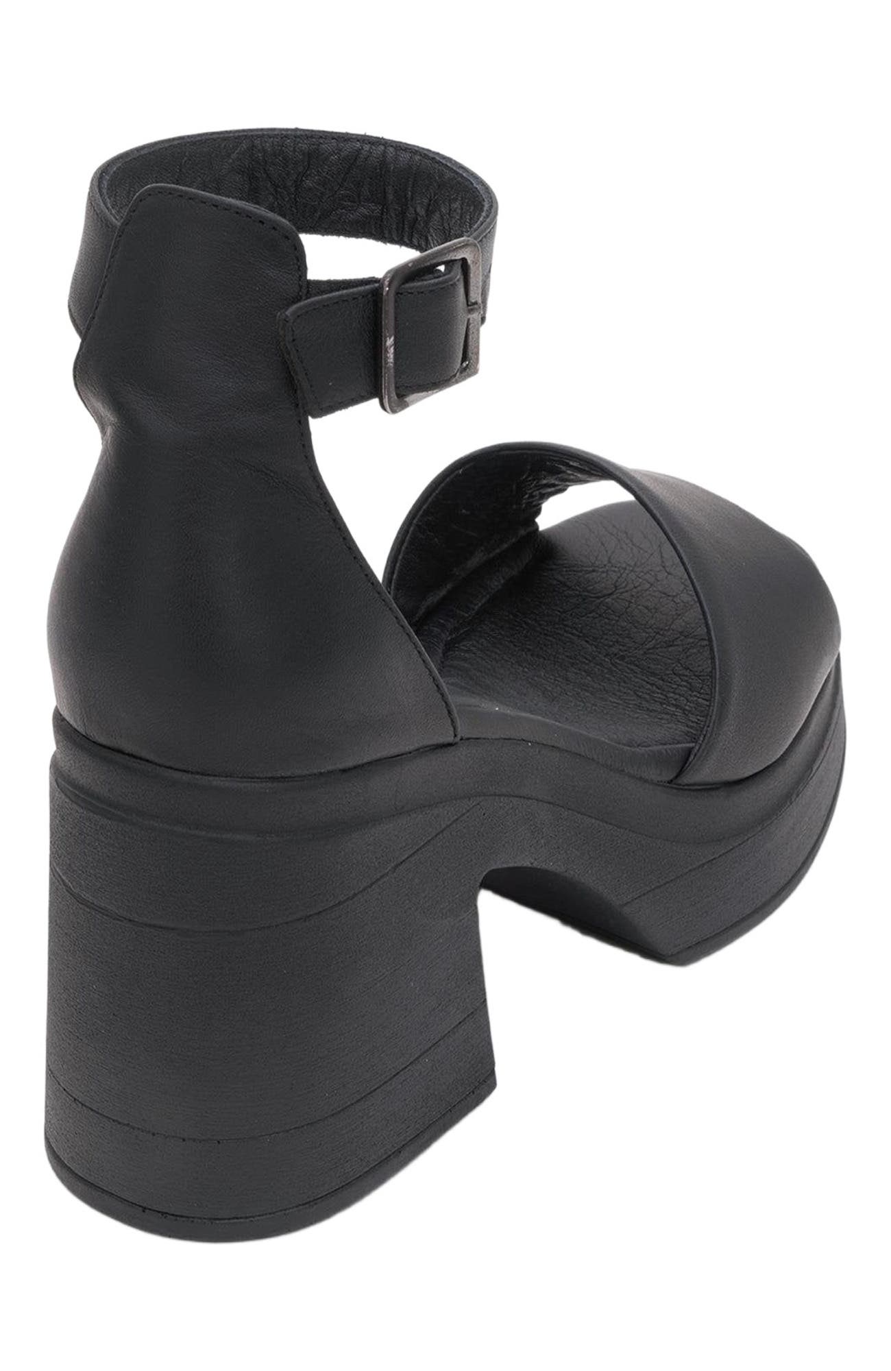 Forever & Always Shoes MARGOT Leather Platform Sandal, Alternate, color, Black Leather